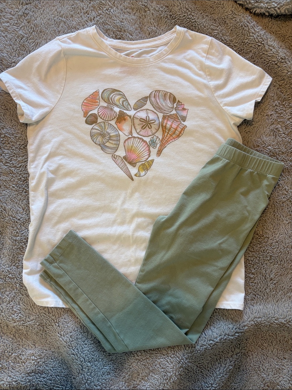 Cat & Jack White Shell Graphic Tee with Pastel Accents